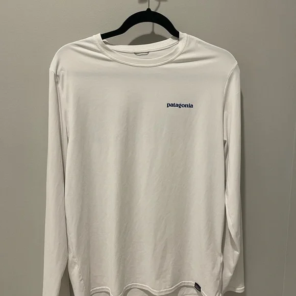 Patagonia White DriFit Long Sleeve Tee - Picture 2 of 3